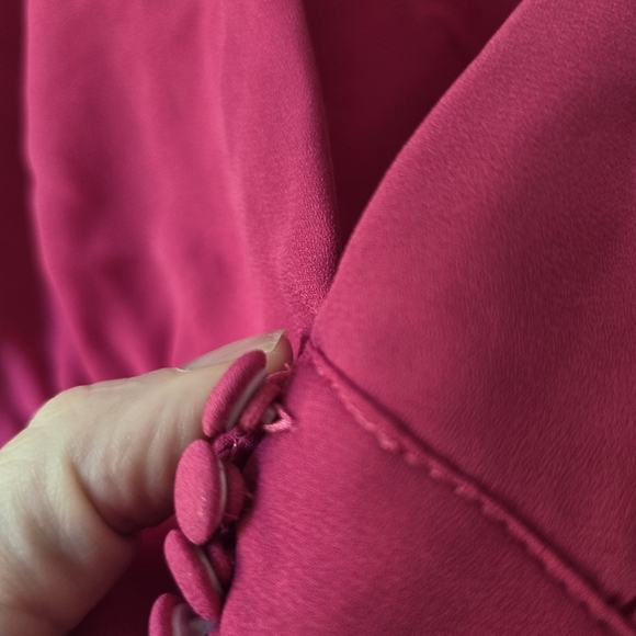 New SNDYS Lantern Sleeve Crop Pixie Top Fuschia Pink Small - Picture 8 of 8